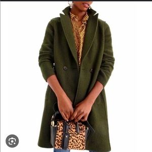 JCrew Daphne Boiled Wool Topcoat in Green size 0